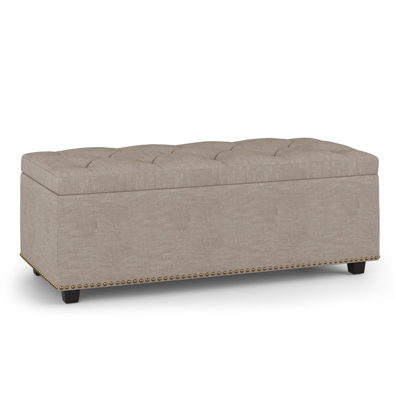 Hamilton – Lift Top Rectangular Storage Ottoman – Natural