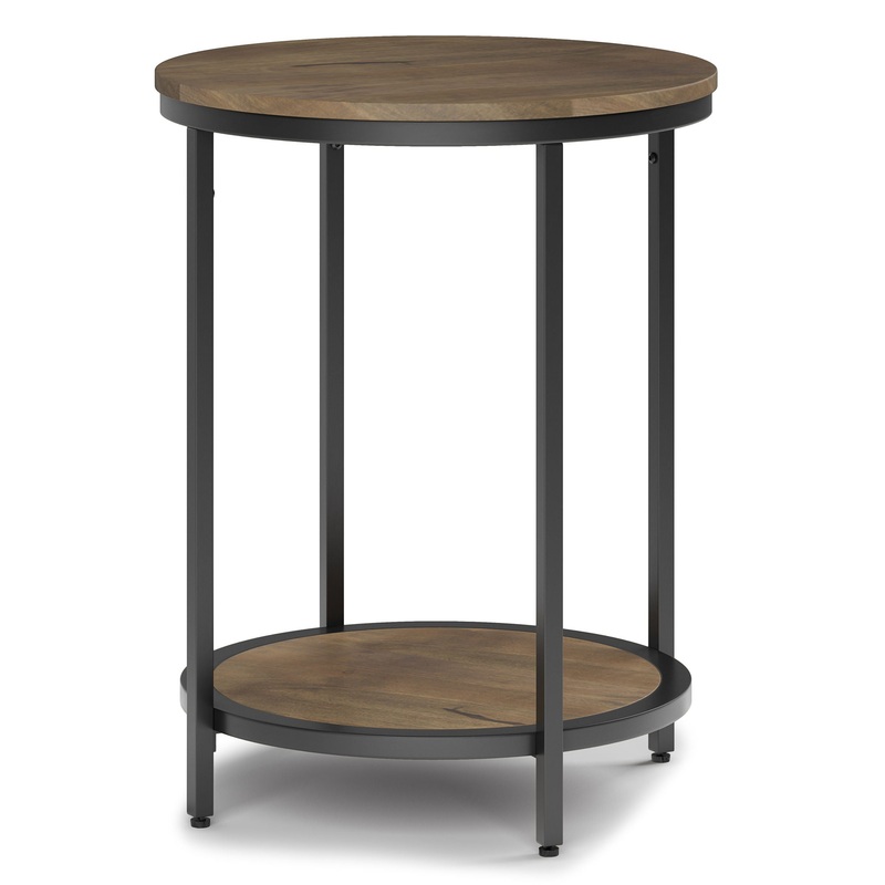 Jenna – Round Side Table – Warm Gray