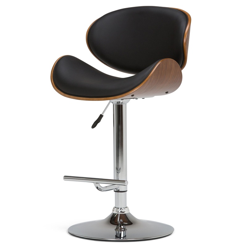 Marana – Bentwood Adjustable Swivel Bar Stool – Black