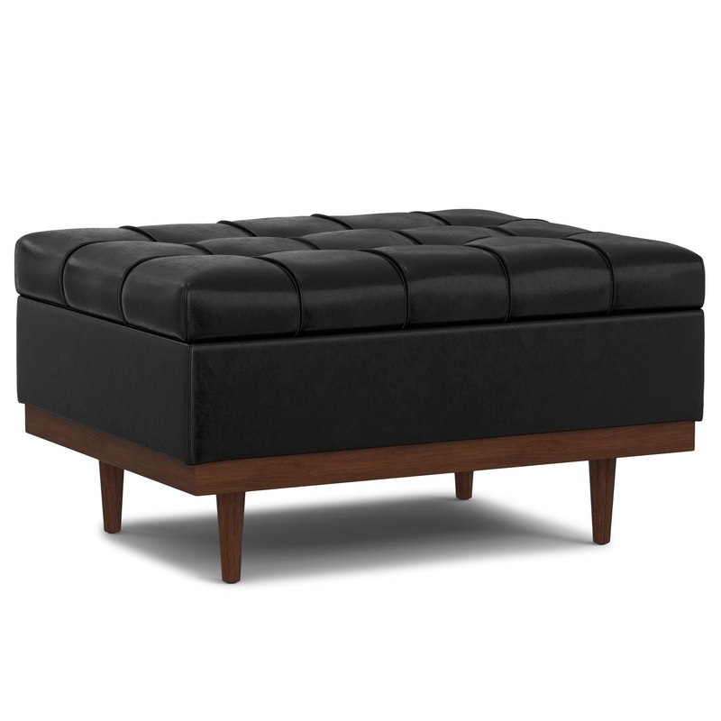 Mariah – Coffee Table Storage Ottoman – Black