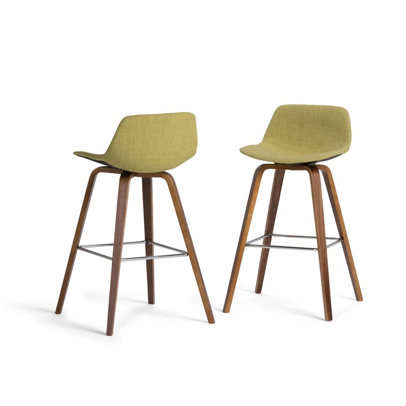 Randolph – Bentwood Upholstered Counter / Bar Height Stool (Set of 2) – Green