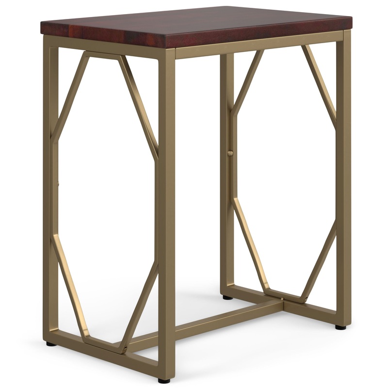 Selma – Metal And Wood Accent Table – Cognac