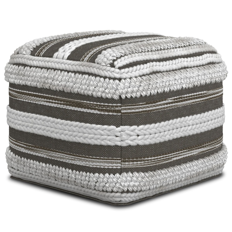 Sommer – Square Pouf – Natural / Taupe Gray