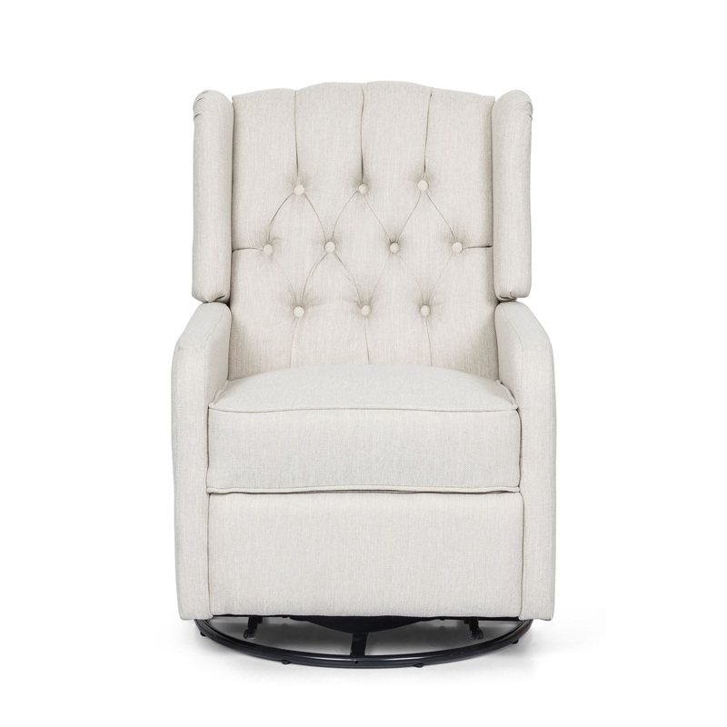 Classic Design, Manual Recliner Chair With 360 Degree Swivel – Beige