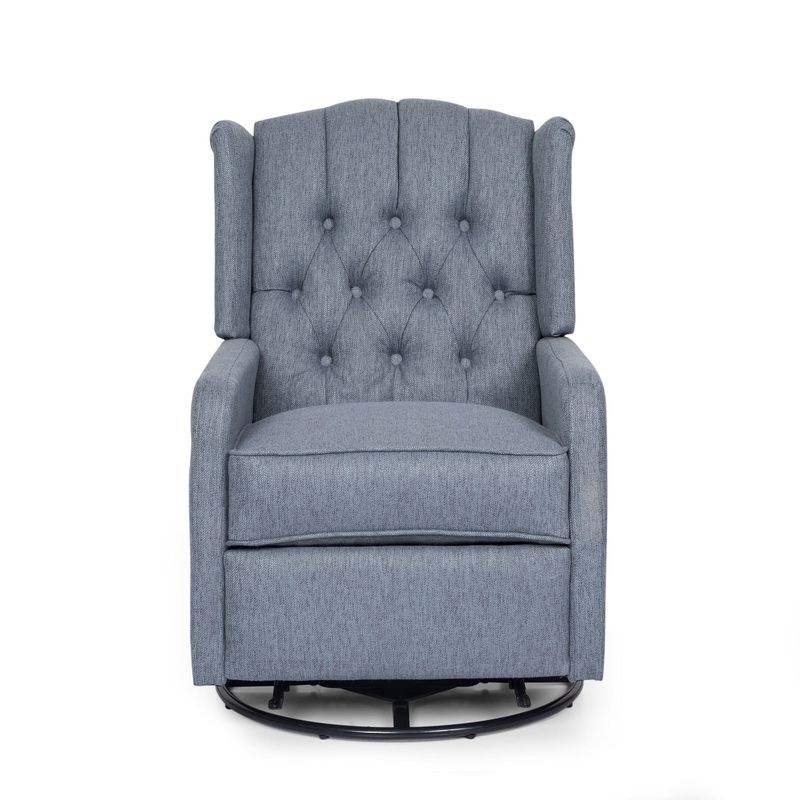 Classic Design, Manual Recliner Chair With 360 Degree Swivel – Charcoal