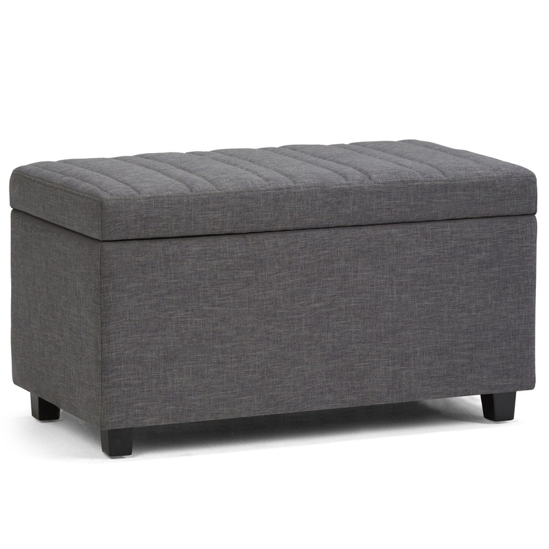 Darcy – Storage Ottoman Bench – Slate Gray