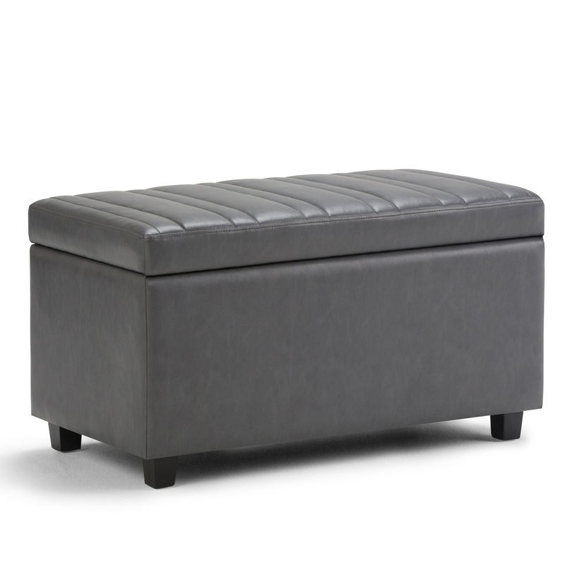 Darcy – Storage Ottoman Bench – Stone Gray