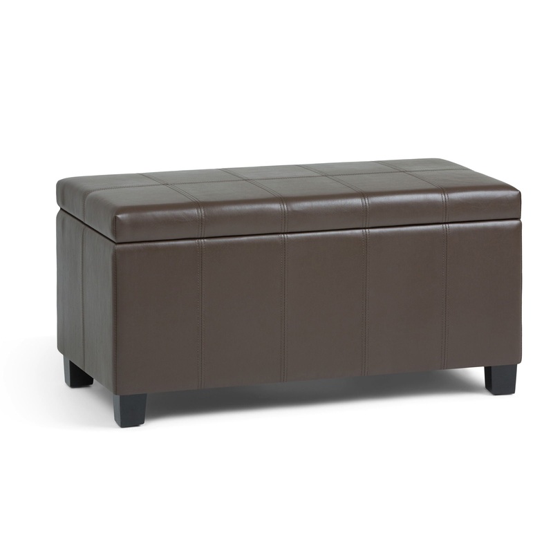Dover – Storage Ottoman Bench – Chocolate Brown