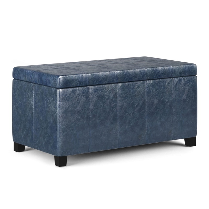 Dover – Storage Ottoman Bench – Denim Blue