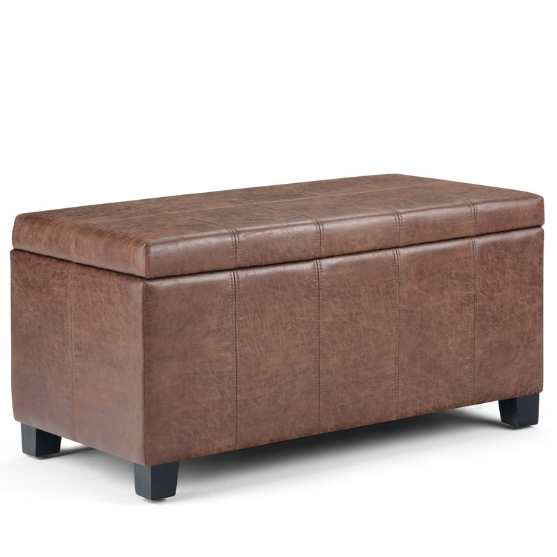 Dover – Storage Ottoman Bench – Distressed Umber Brown