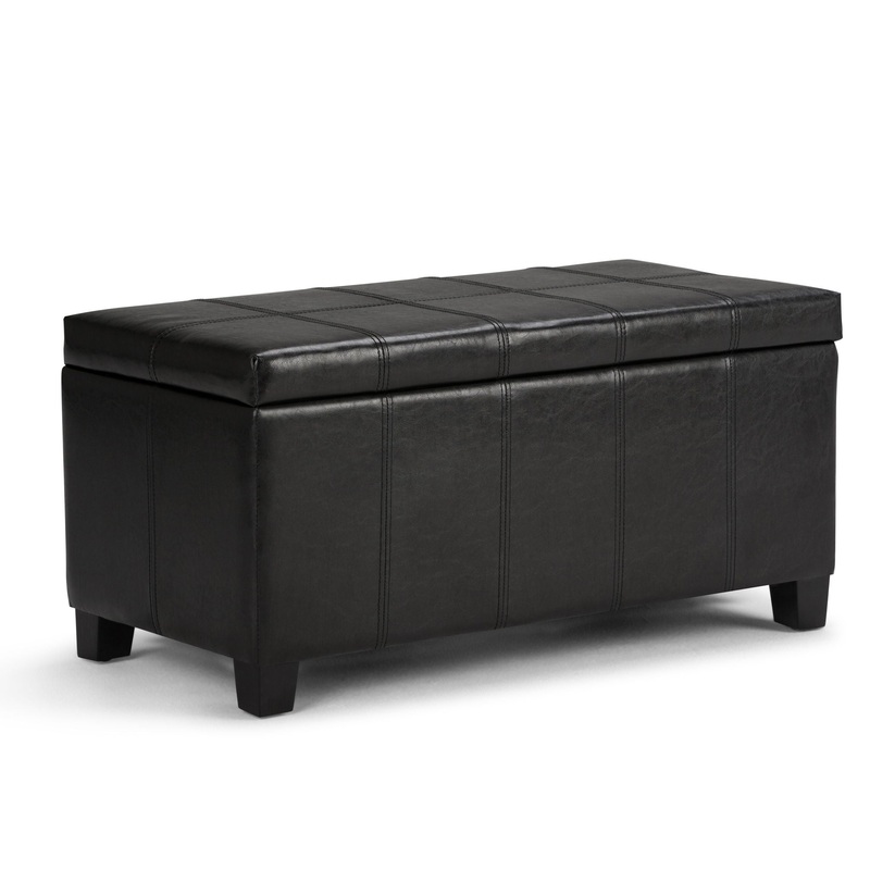 Dover – Storage Ottoman Bench – Midnight Black