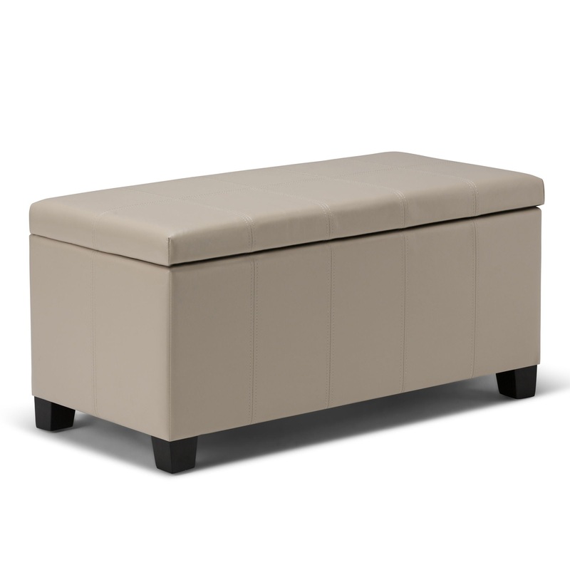 Dover – Storage Ottoman Bench – Satin Cream