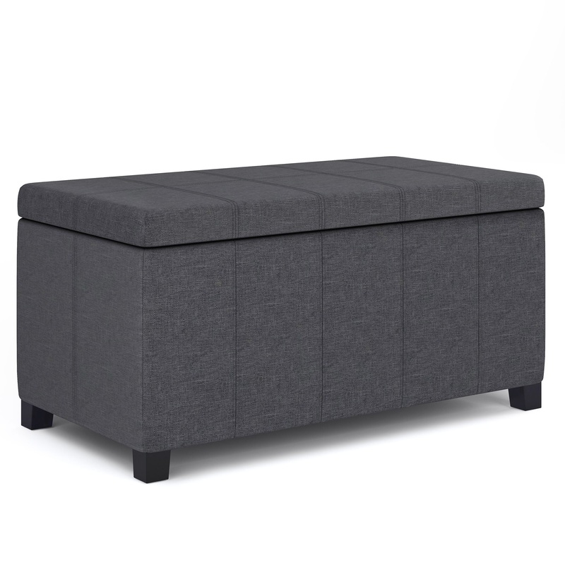 Dover – Storage Ottoman Bench – Slate Gray