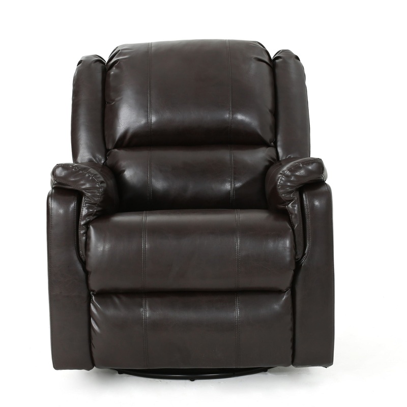 Glider Recliner With Swivel, Manual Reclining Chair – Brown