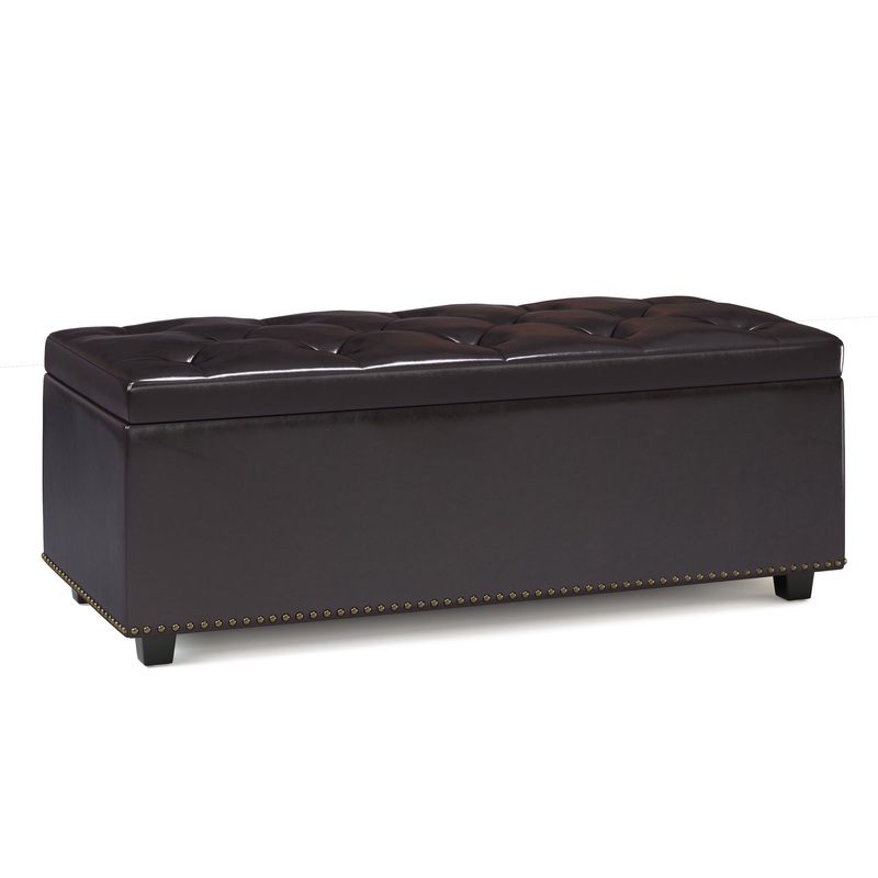 Hamilton – Lift Top Rectangular Storage Ottoman – Tanners Brown