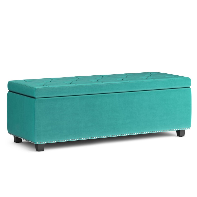 Hamilton – Storage Ottoman – Aqua Blue