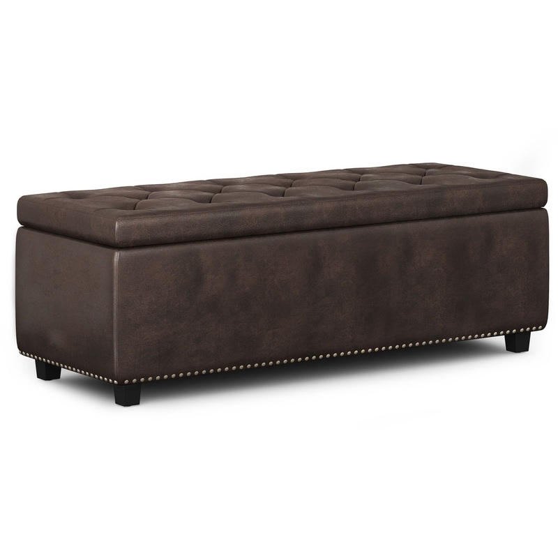 Hamilton – Storage Ottoman – Distressed Brown