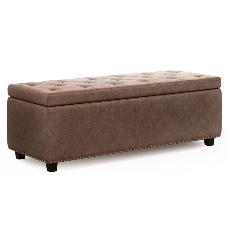 Hamilton – Storage Ottoman – Distressed Umber Brown