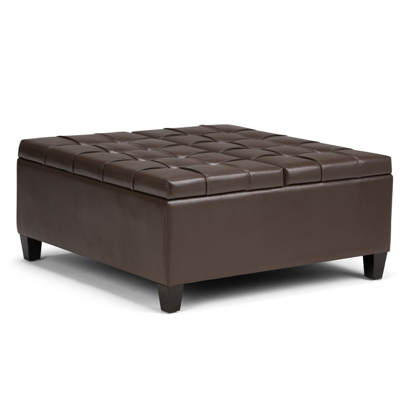 Harrison – Coffee Table Storage Ottoman – Chocolate Brown