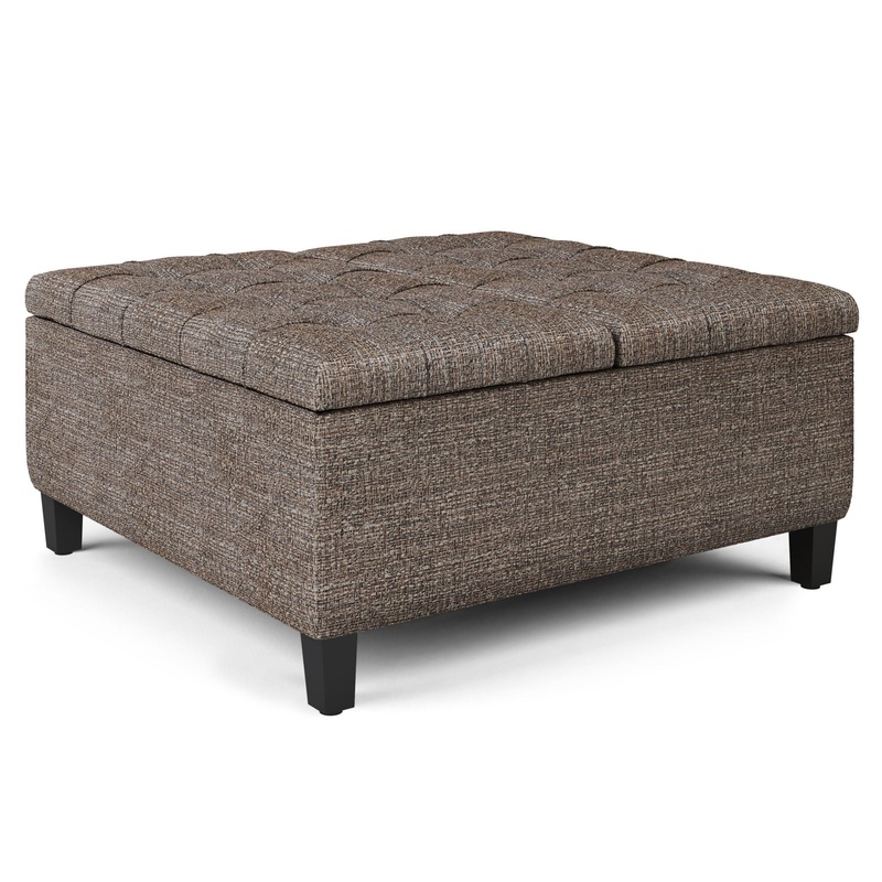 Harrison – Coffee Table Storage Ottoman – Mink Brown