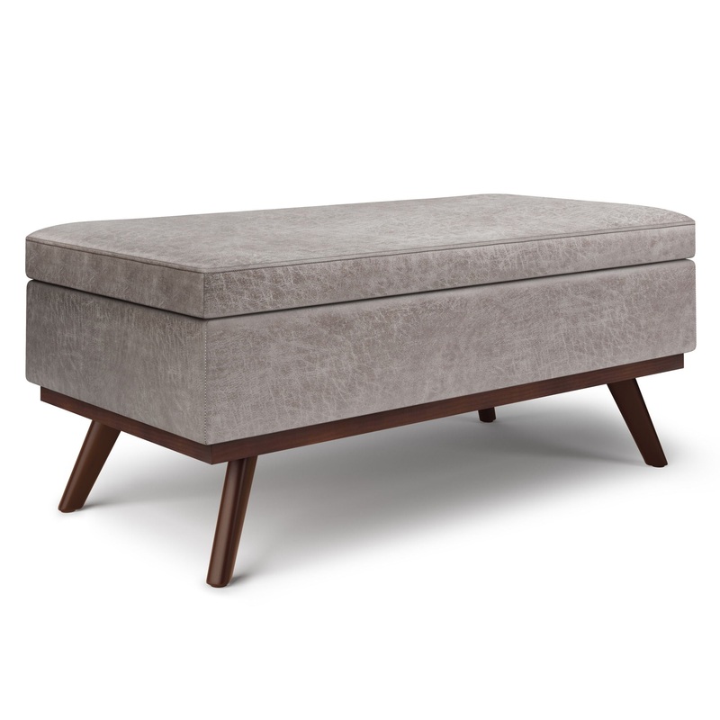 Owen – Lift Top Large Coffee Table Storage Ottoman – Distressed Gray