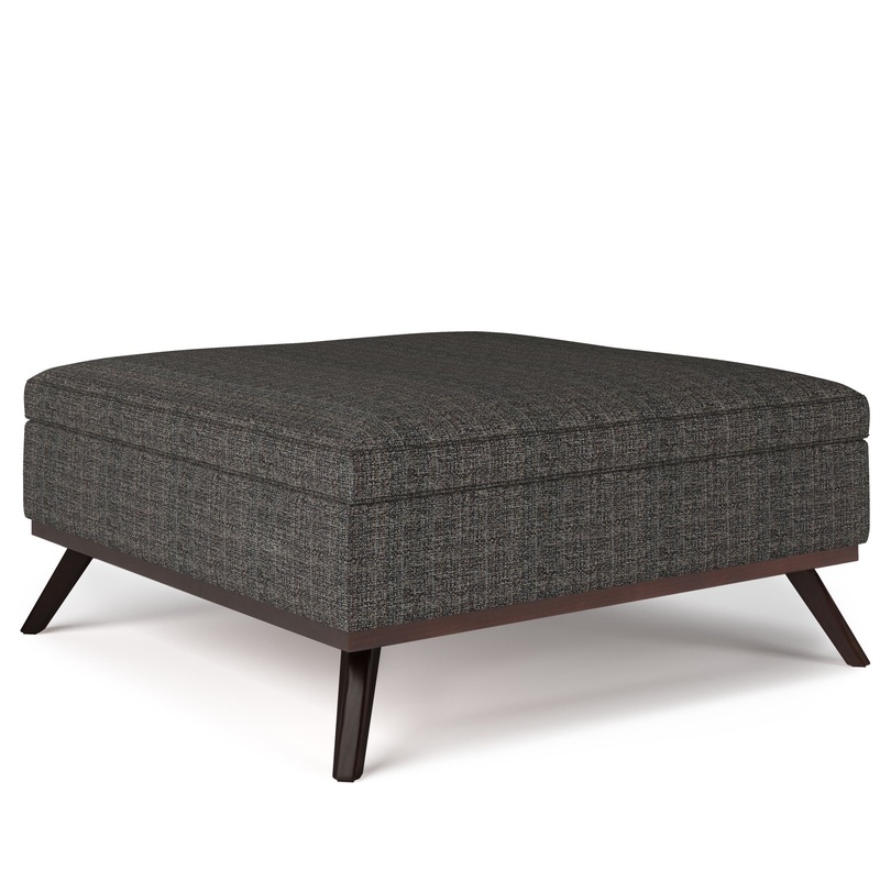 Owen – Square Coffee Table Storage Ottoman – Ebony