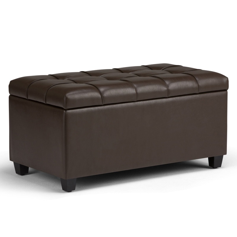 Sienna – Storage Ottoman Bench – Chocolate Brown