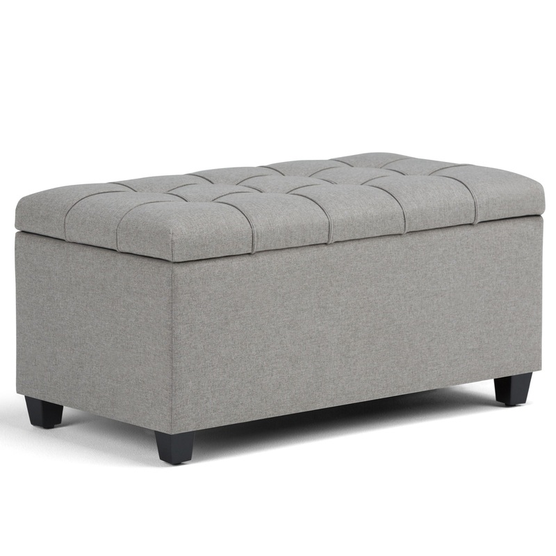 Sienna – Storage Ottoman Bench – Dove Gray