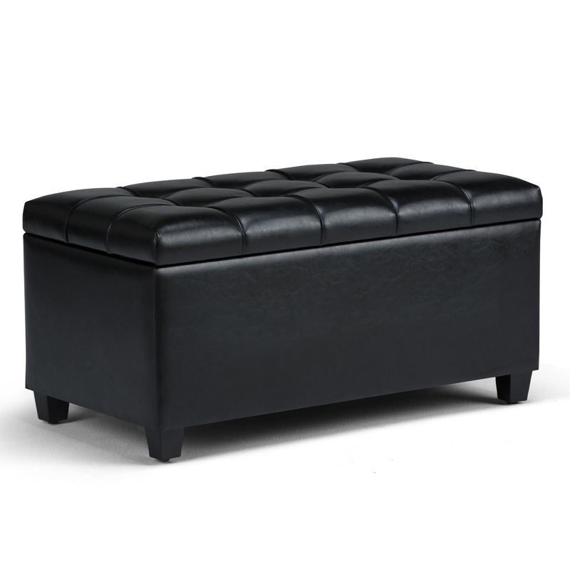 Sienna – Storage Ottoman Bench – Midnight Black