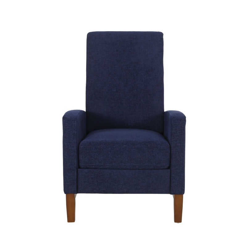 Wide Hand Manual Club Recliner – Navy Blue