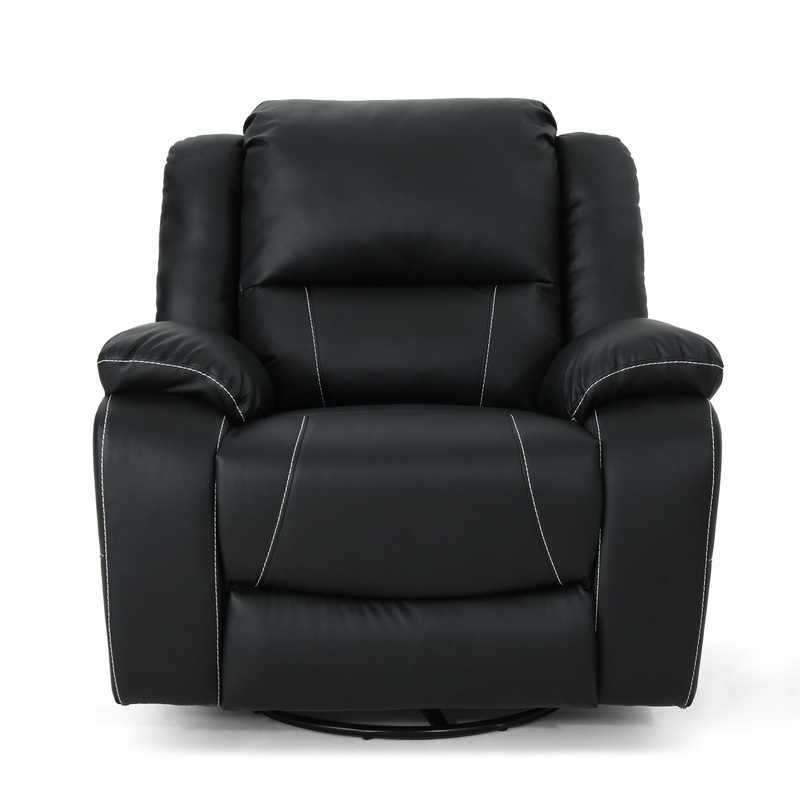 Wide Manual Swivel Standard Recliner – Black