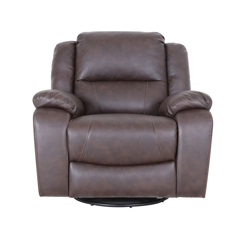 Wide Manual Swivel Standard Recliner – Dark Brown