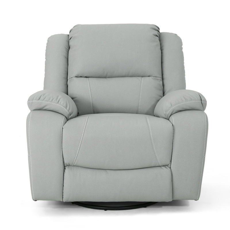 Wide Manual Swivel Standard Recliner – Light Gray