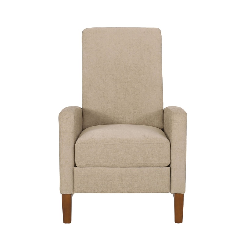Wide Wood Hand Manual Club Recliner – Sand