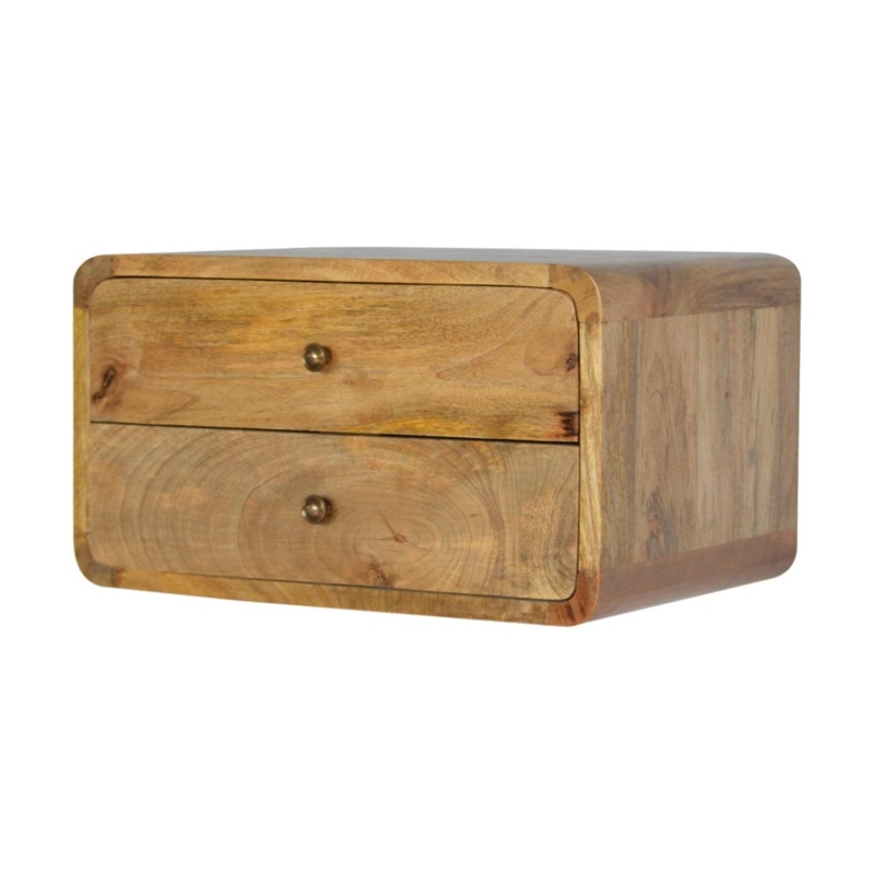 2 Drawer Floating Nightstand – Oak