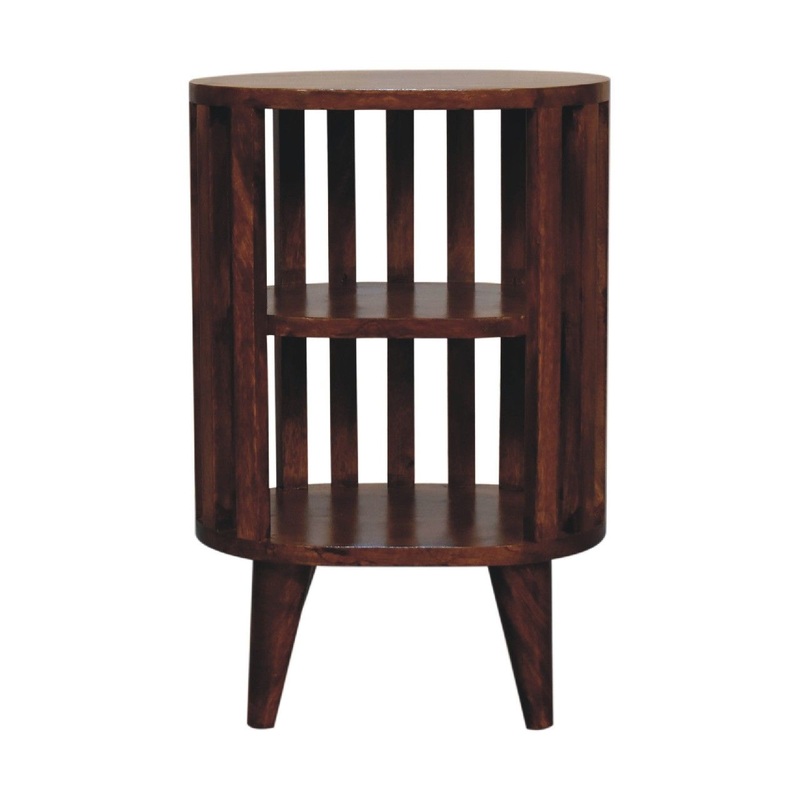 Ariella – Double Shelf Bedside Table – Chestnut