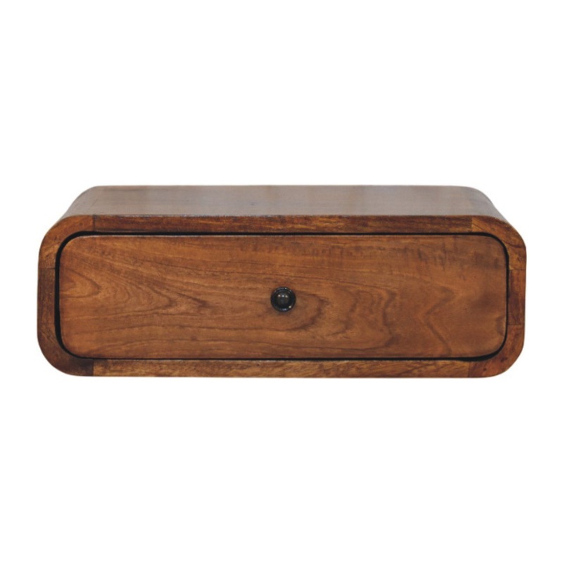 Avora – Wall Mounted 1 Drawer Nightstand – Caramel