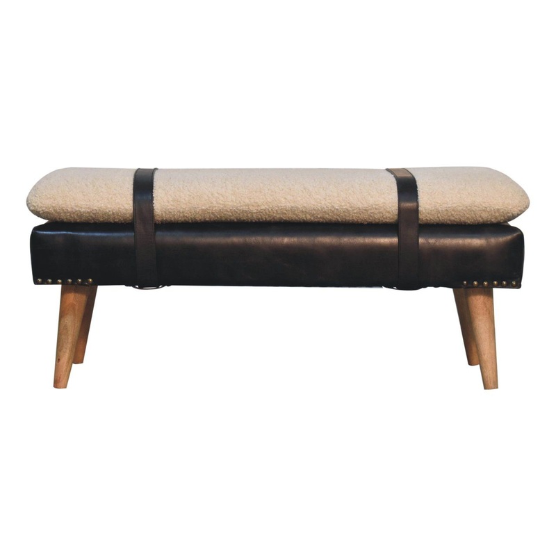 Boucl Buffalo – Hide Leather Bench – Black