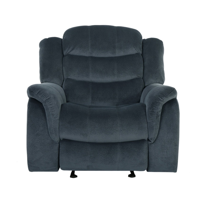 Classic Design, Plush, Glider Recliner – Steel Gray
