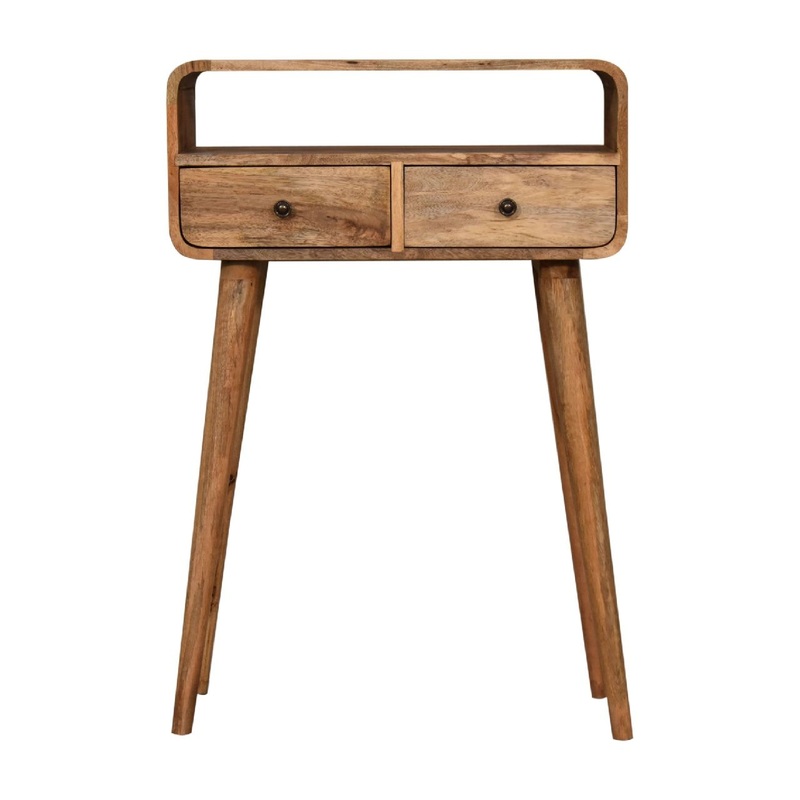 Mini Curved Console Table – Oak