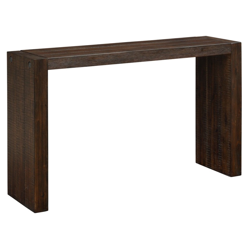 Modern Solid Wood Console Table – Distressed Brown