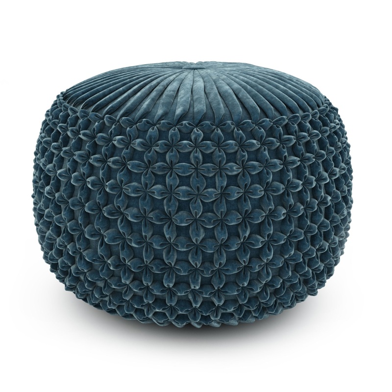 Renee – Round Pouf – Teal