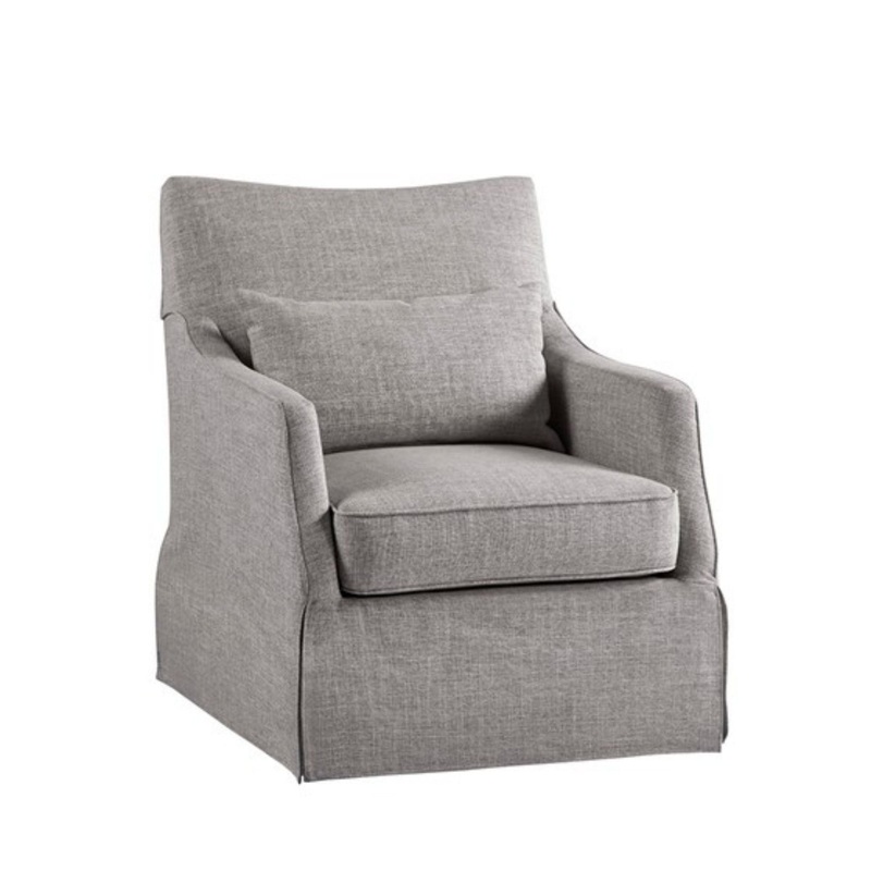 Skirted Swivel Chair Traditional Aesthetic – Gray