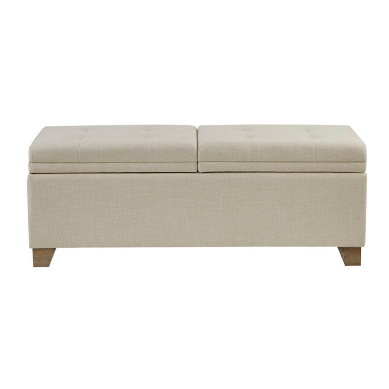 Soft Close Storage Bench Upholstered – Natural