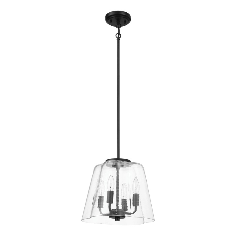 Soiree – 4 Candle Lights Pendant – Black / Clear
