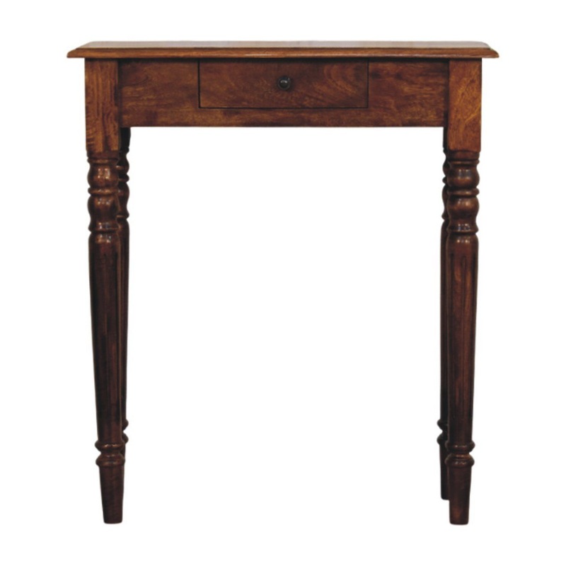 Turned Legs 1 Drawer Console – Brown