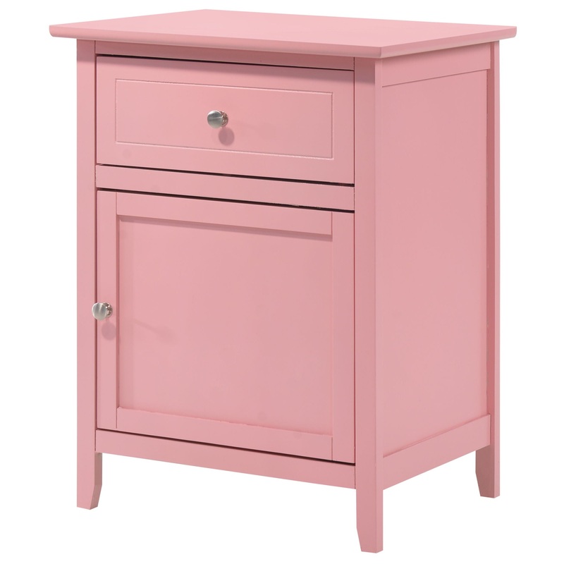 Chic Transitional Nightstand – Pink