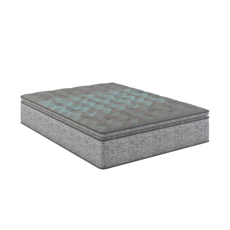 Comfort Care – 12 Twin Hybrid Euro Top Mattress, Plush Comfort, Cooling Support – Gray / Blue
