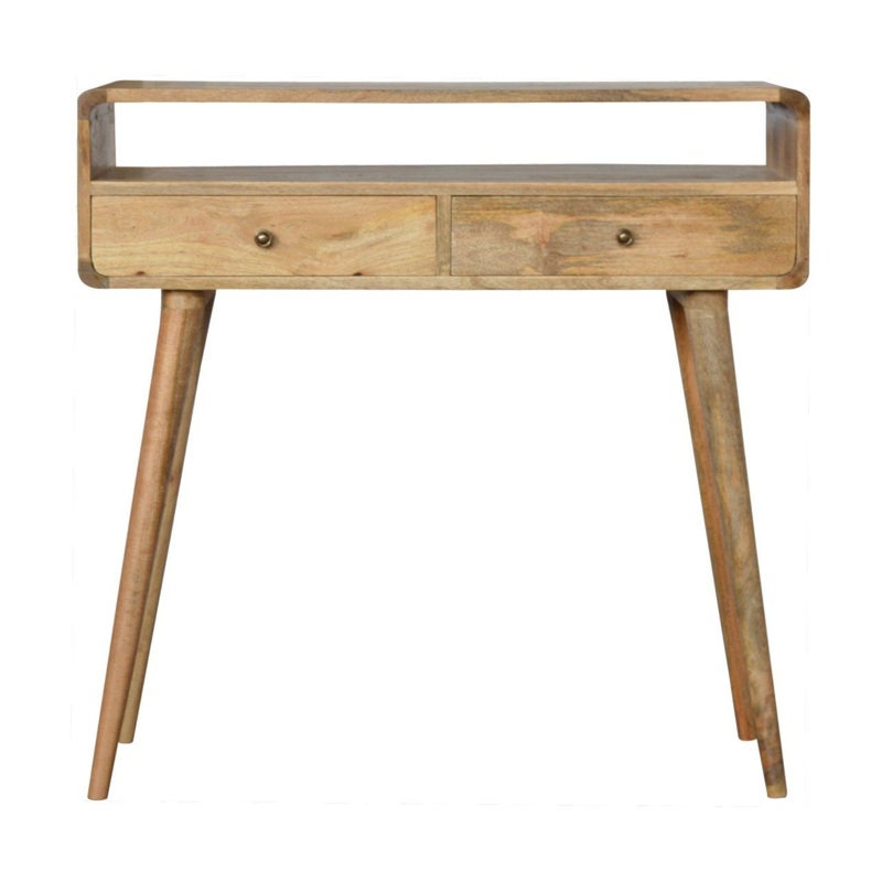 Curved Console Table – Oak