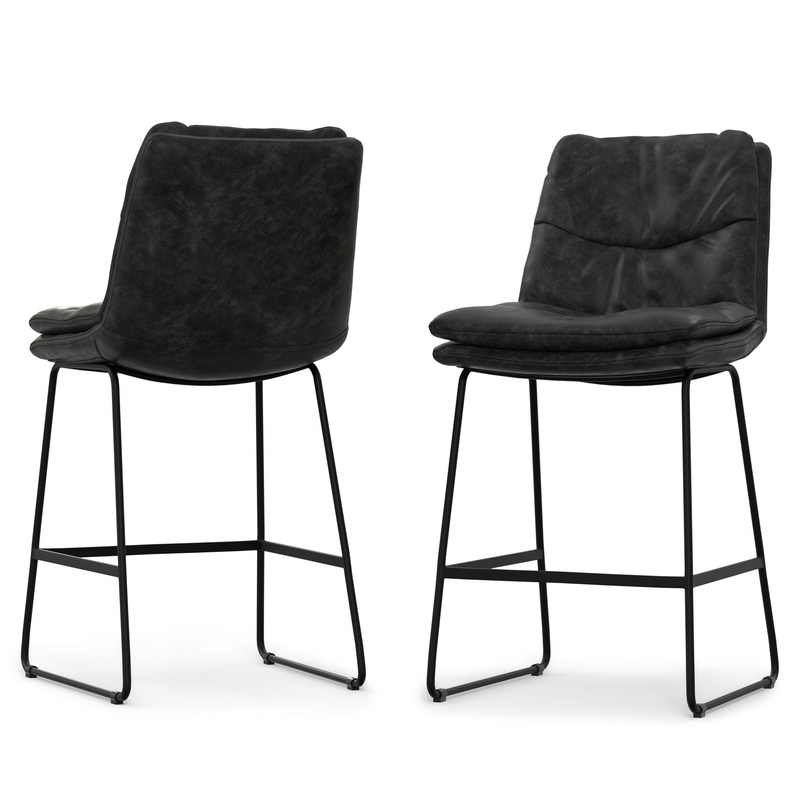 Danika – Counter Height Stool (Set of 2) – Charcoal / Gray
